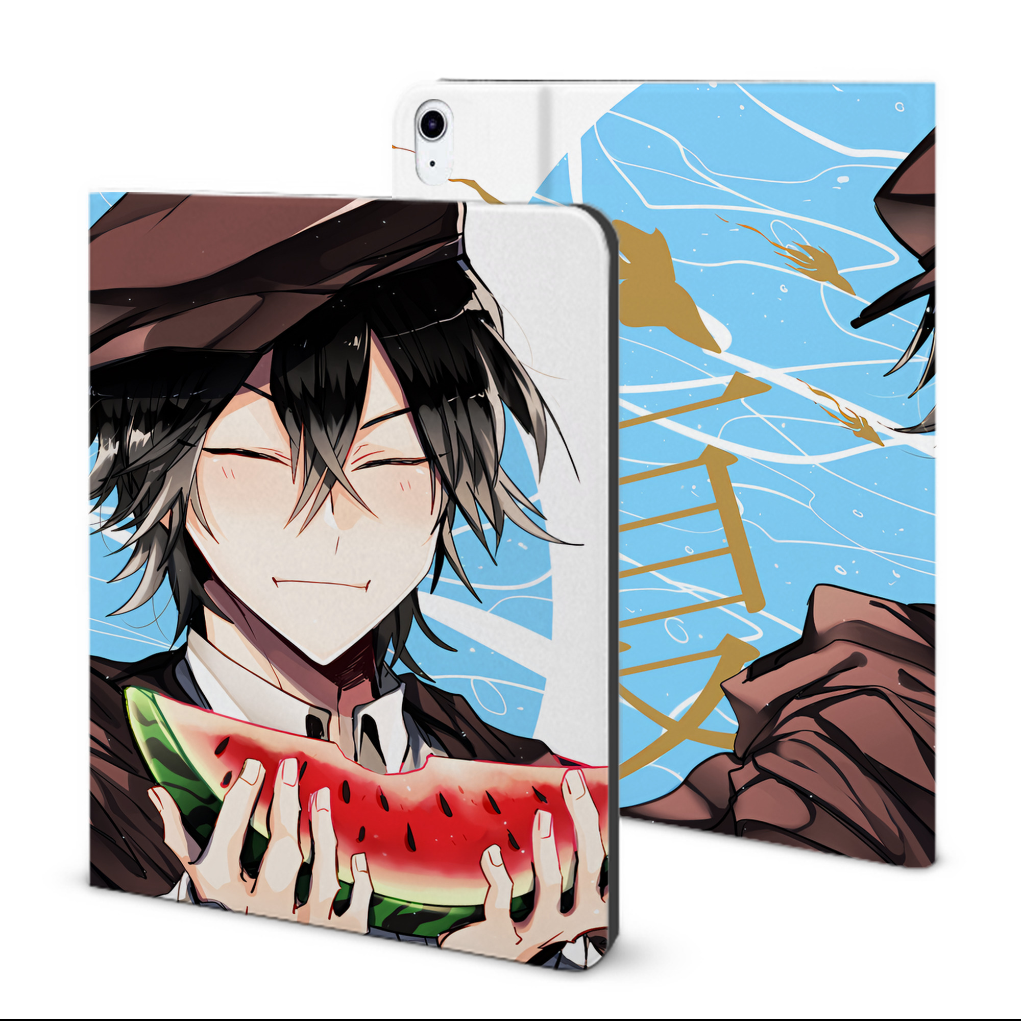 （画像用） 文豪ストレイドッグス Bungo Stray Dogs IPad ケース ブック型 PUレザー TPU 耐衝撃 軽量 薄型 ペン収納なし 全面保護 IPad 各モデル対応